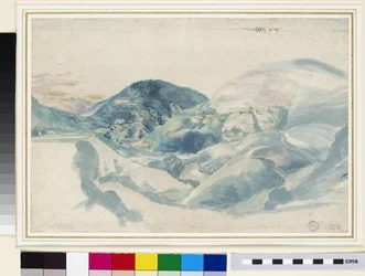 Utsikt över Val de Cembra (Wehlsch pirg), 1494 (borste och wc på papper)